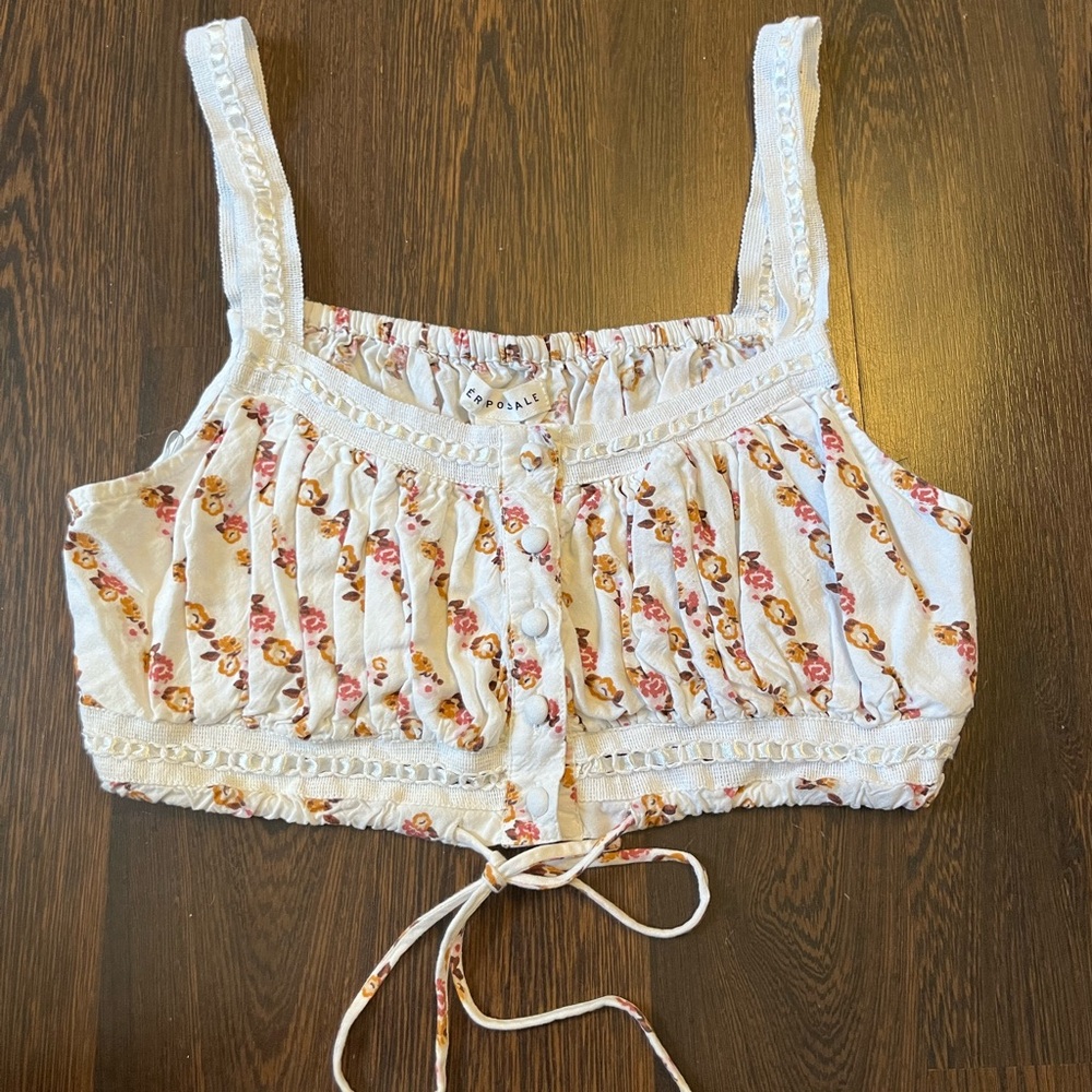 flower cropped shirt